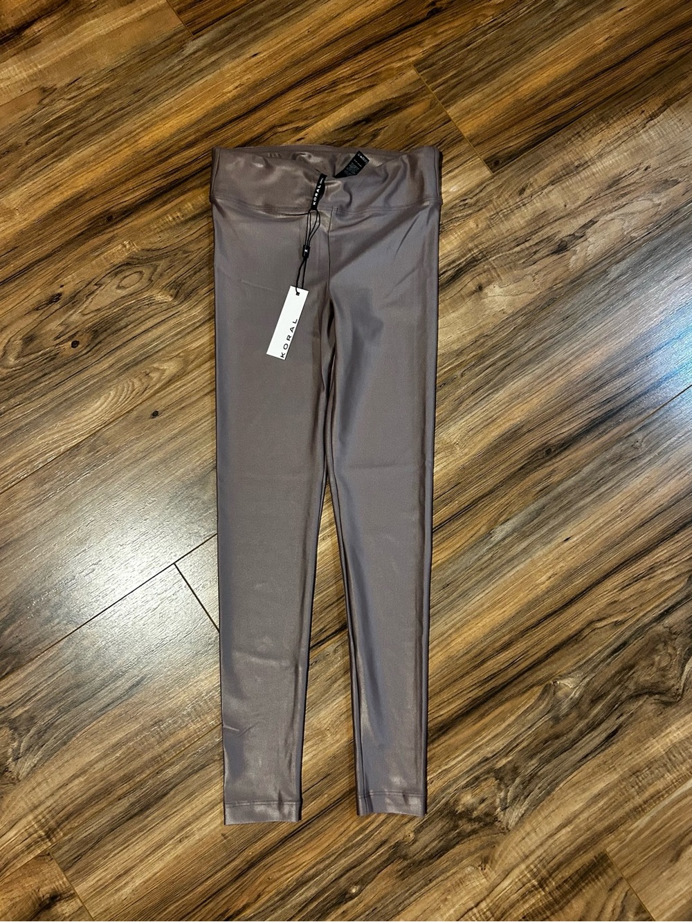 Koral High-Waist Shiny Leggings — Rose Gold